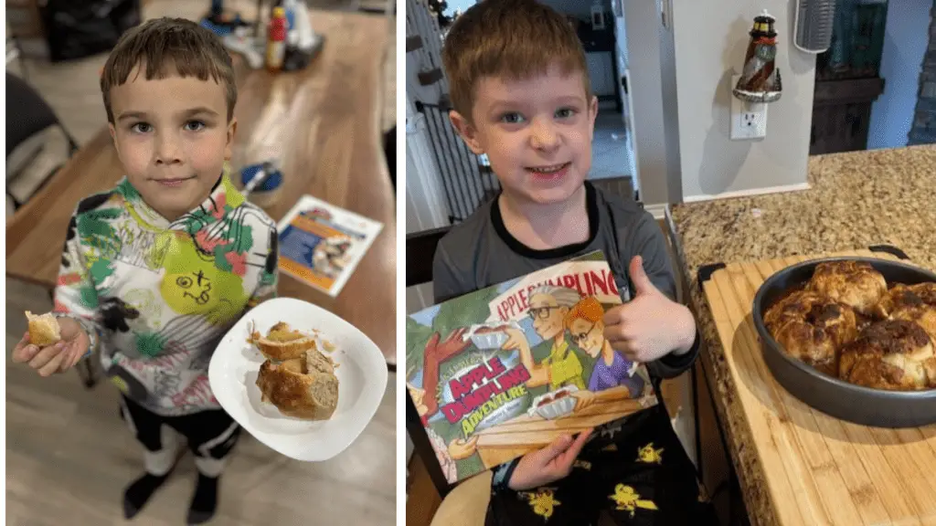 Picture of Apple Dumplings and Their Young Bakers