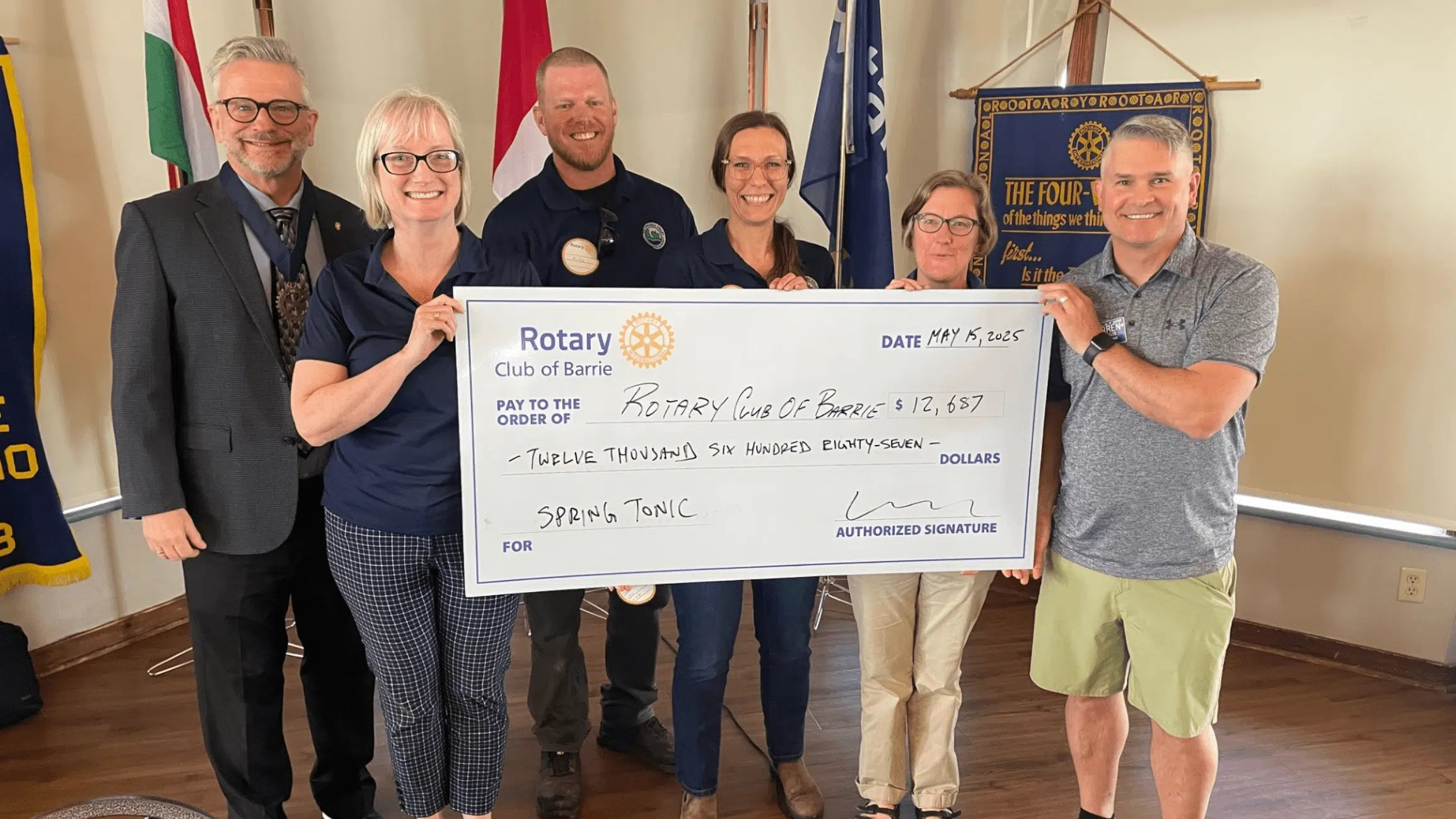 Spring Tonic Cheque Presentation