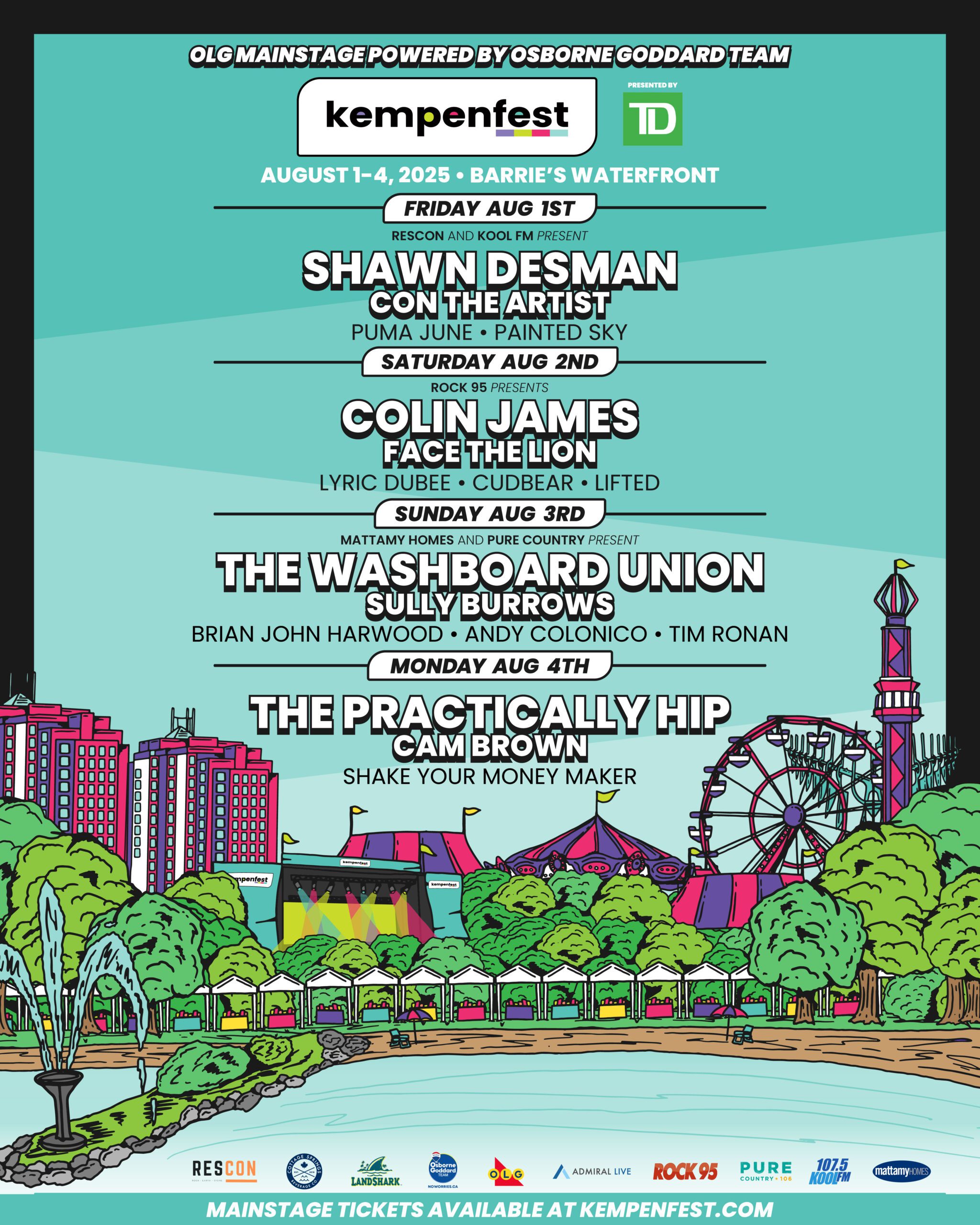 OLG Main Stage Lineup poster