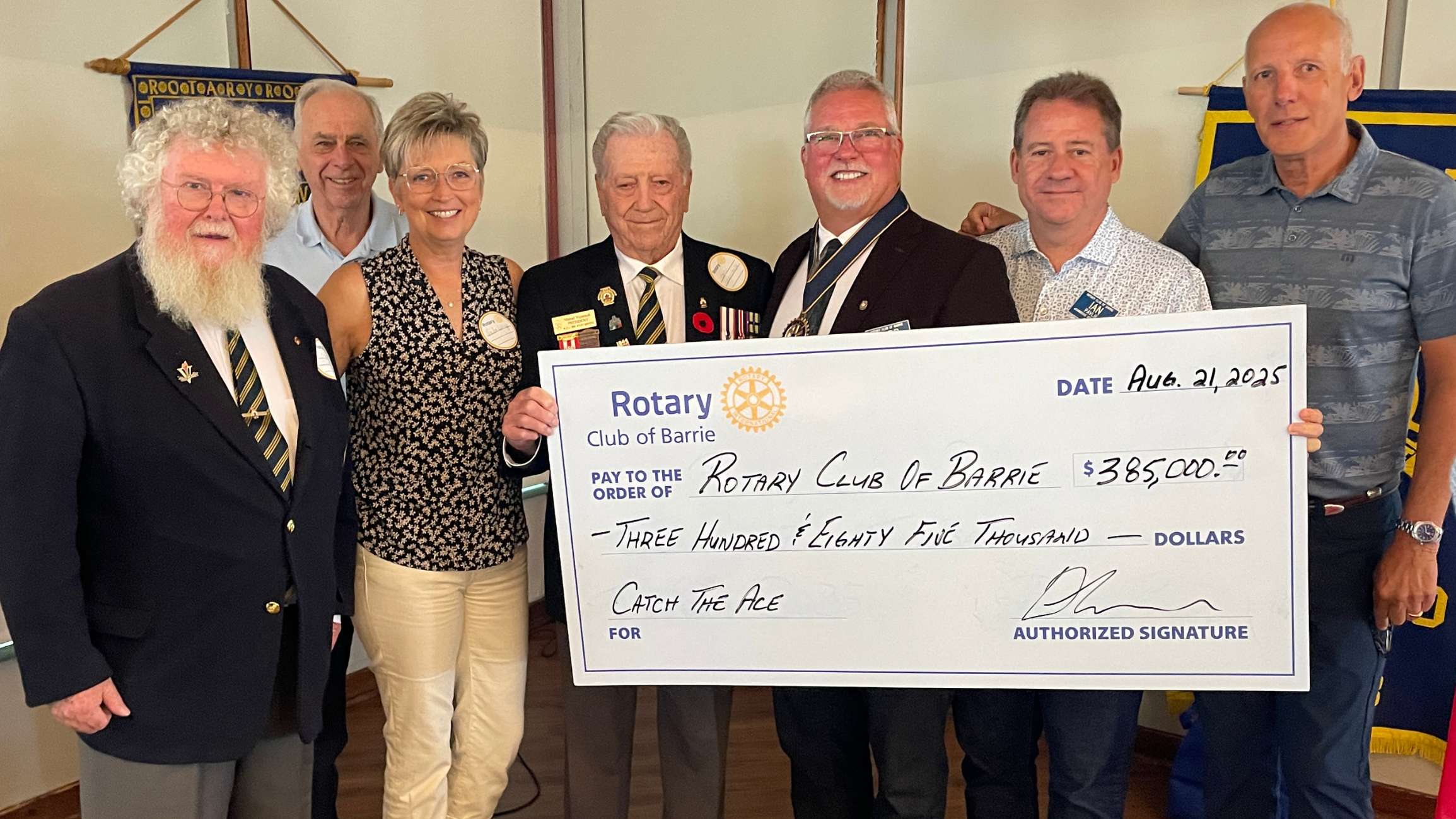 Catch The Ace Cheque Presentation